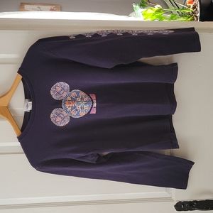 Vintage Disney Mickey Orange Glitter Long Sleeve Tshirt - Medium